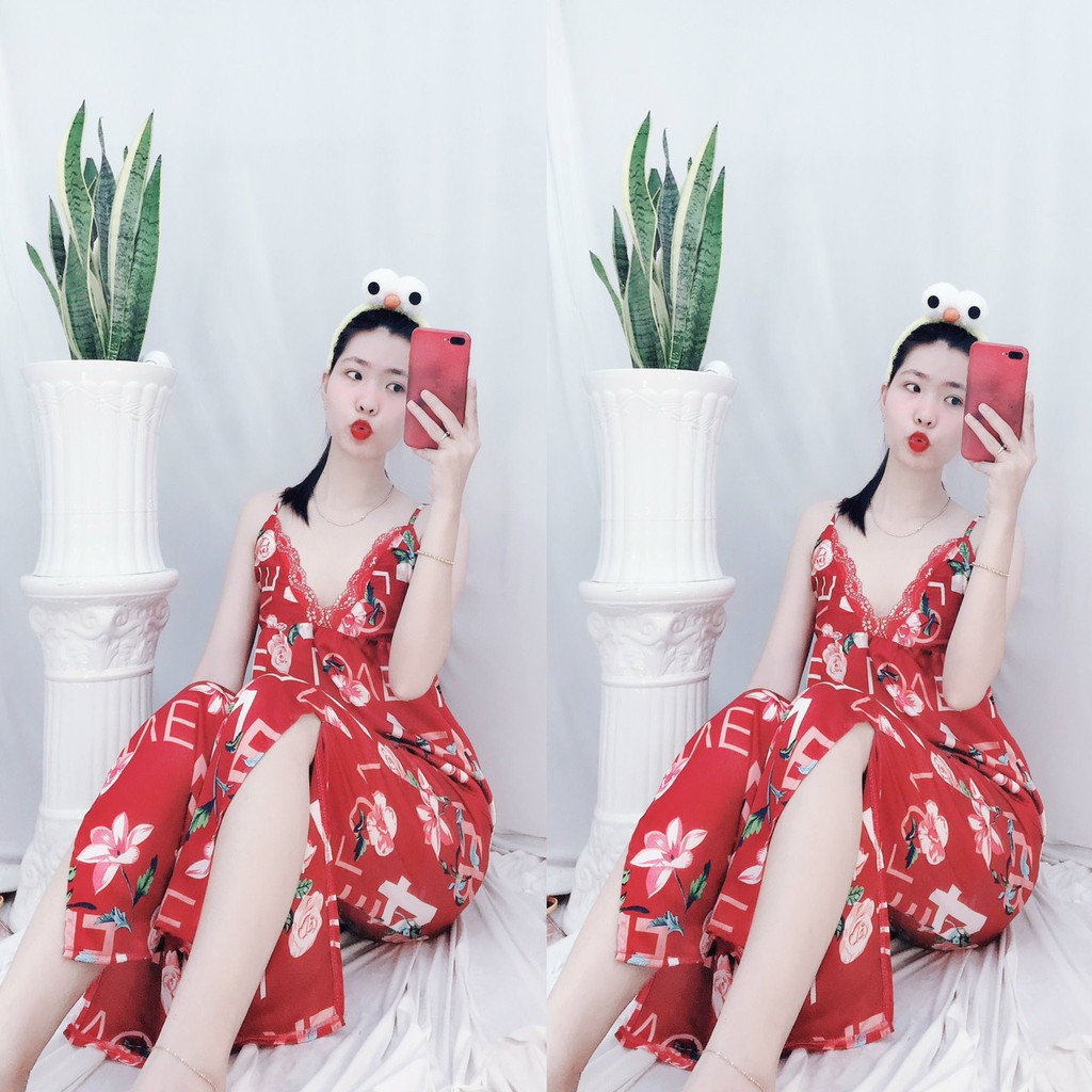 Đồ Ngủ Nữ Pijama Mặc Nhà Sexy 2 Dây Quần Dài Quyến Rũ Vải Mịn | BigBuy360 - bigbuy360.vn