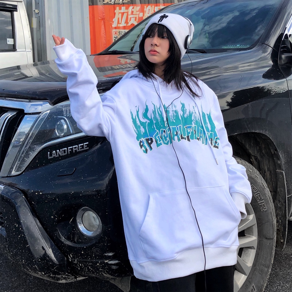 Áo Hoodie Dáng Rộng In Họa Tiết Thời Trang Dễ Phối Đồ