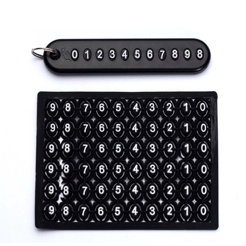 Móc chìa khoá gắn bảng số điện thoại ô tô, xe máy màu đen