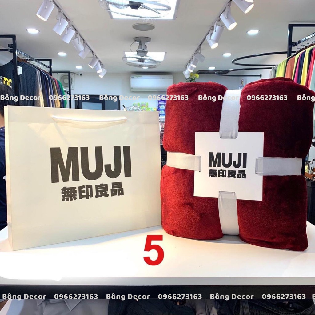 Chăn Lông Tuyết Muji Siêu Mềm Mịn, Chăn Lông Cao Cấp Đủ Màu Sang Trọng