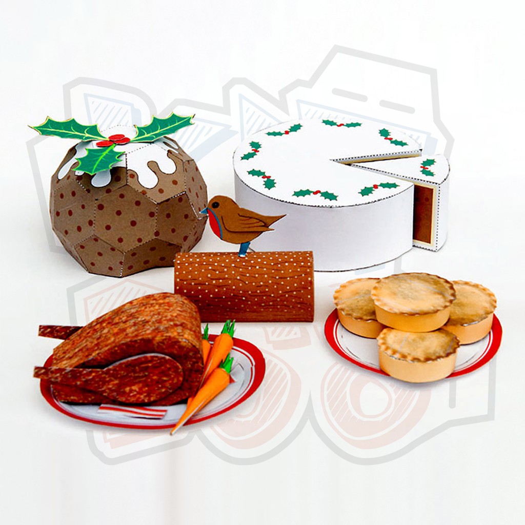 Mô hình giấy Giáng sinh Noel Christmas Food