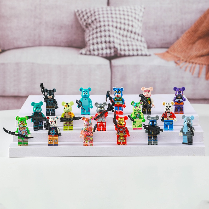 Mô Hình Đồ Chơi Nhân Vật Bearbrick Minifigures Iron Man KAWS FUJIYA Bear Mandalorian Action Kamen