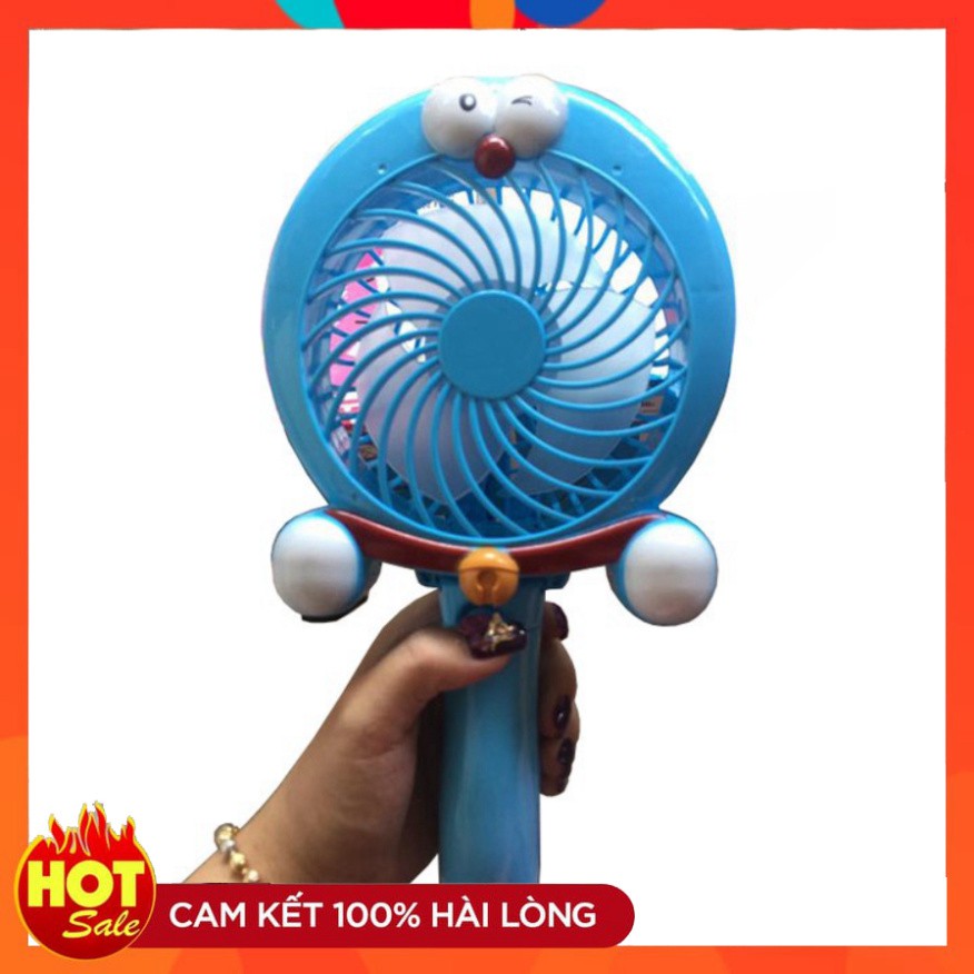 Quạt tích điện cầm tay/để bàn HELLO KITTY & DOREAMON pin sạc siêu khủng