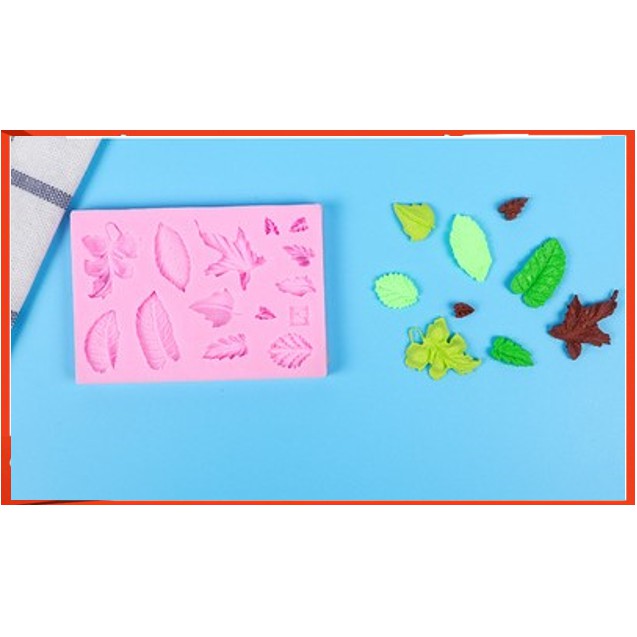 Khuôn silicon 4D ⚡ GIÁ SỐC ⚡ khuôn silicon hình 10 chiếc lá 849 kiểu dáng bắt mắt