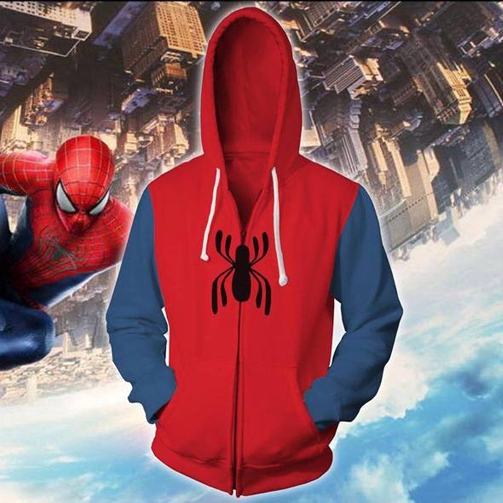 Áo khoác Spider-Man kéo khóa zip thời trang