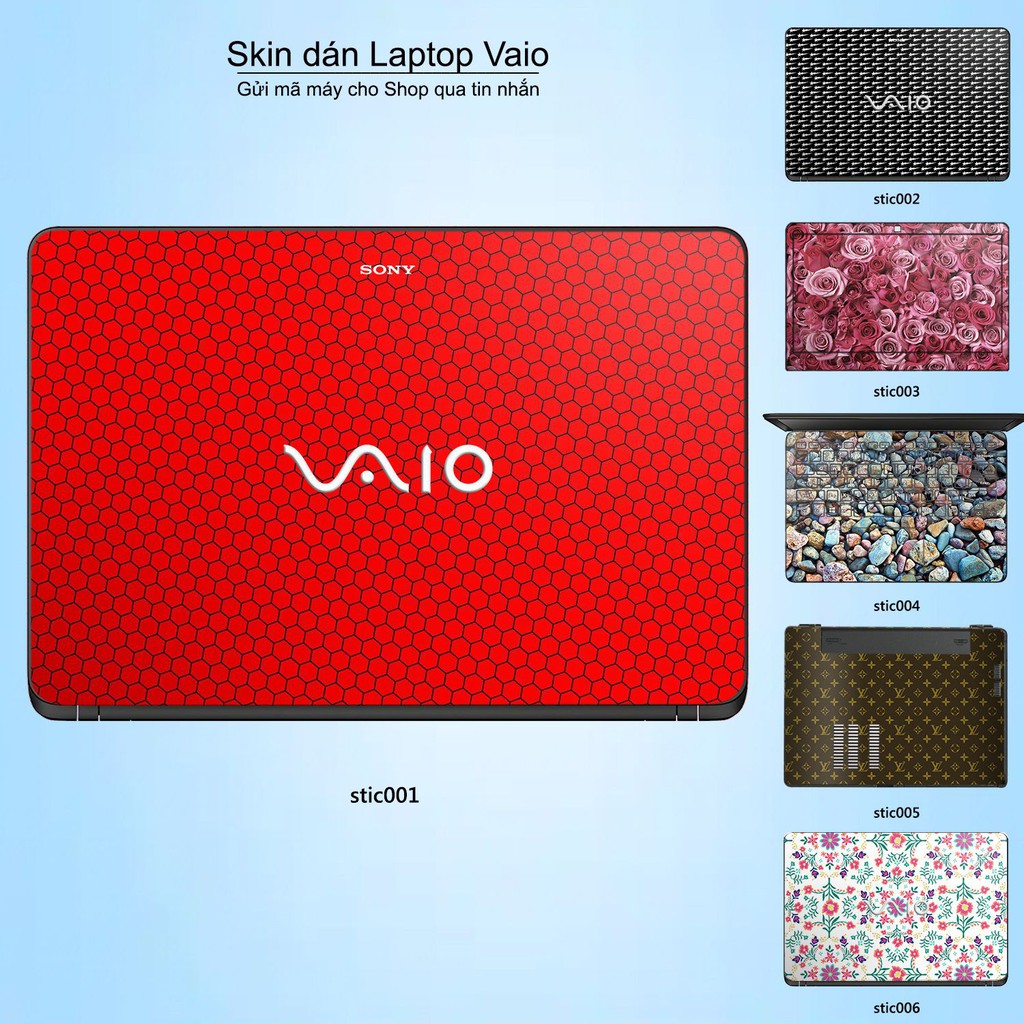 Skin dán Laptop Sony Vaio in hình Hoa văn sticker (inbox mã máy cho Shop)