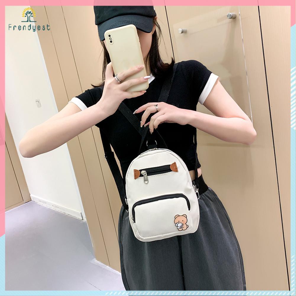 Women Fashion Canvas Backpack Shoulder Crossbody Bag Retro Mini School Bag