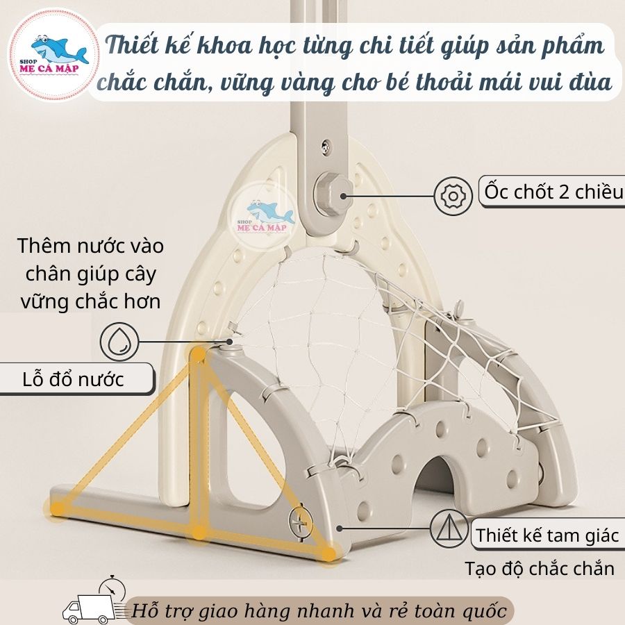 Đồ chơi bóng rổ PAKEY STAR cho bé đa chức năng, chơi Bóng đá Bóng rổ Golf sẵn 3 màu giúp phát triển chiều cao vượt bậc