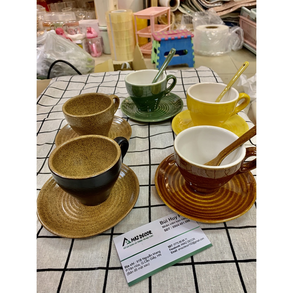 Sale Giá Sỉ Tại Xưởng Bộ Ly Cốc Tách Sứ Cafe Espresso Cà Phê Bát Tràng Đủ Màu Đẹp Dày Dặn Cao Cấp Giá Rẻ Dung Tịch 70Ml