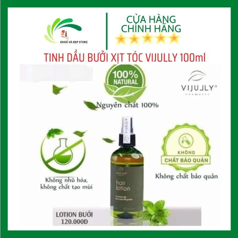 Hàng Chính Hãng Xịt Tinh Dầu Bưởi ViJully Giúp Giảm Hói Và Gãy Rụng Tóc, Vi Jully Dưỡng Mọc Tóc Nhanh Dài và Dày