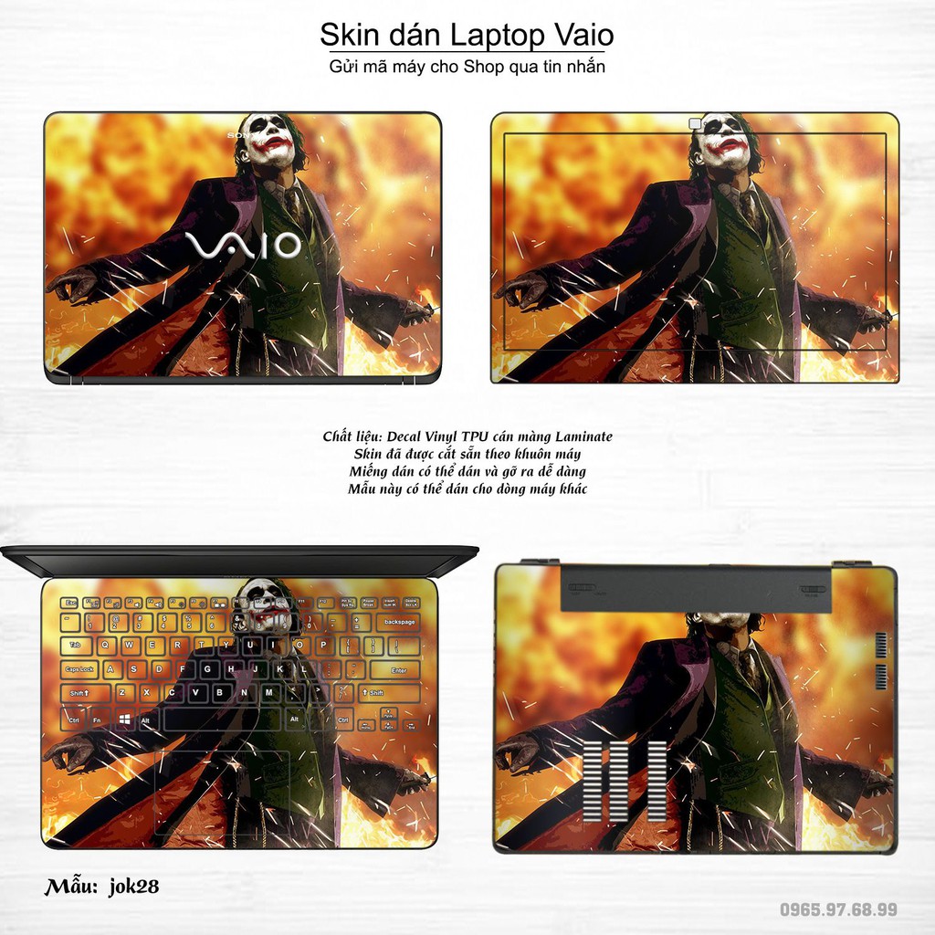 Skin dán Laptop Sony Vaio in hình Joker _nhiều mẫu 4 (inbox mã máy cho Shop)