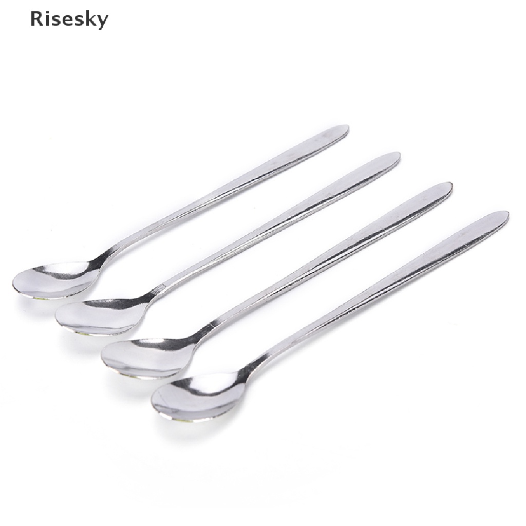 Muỗng Múc Kem / Trà Bằng Thép Không Gỉ Cán Dài 16cm Mới