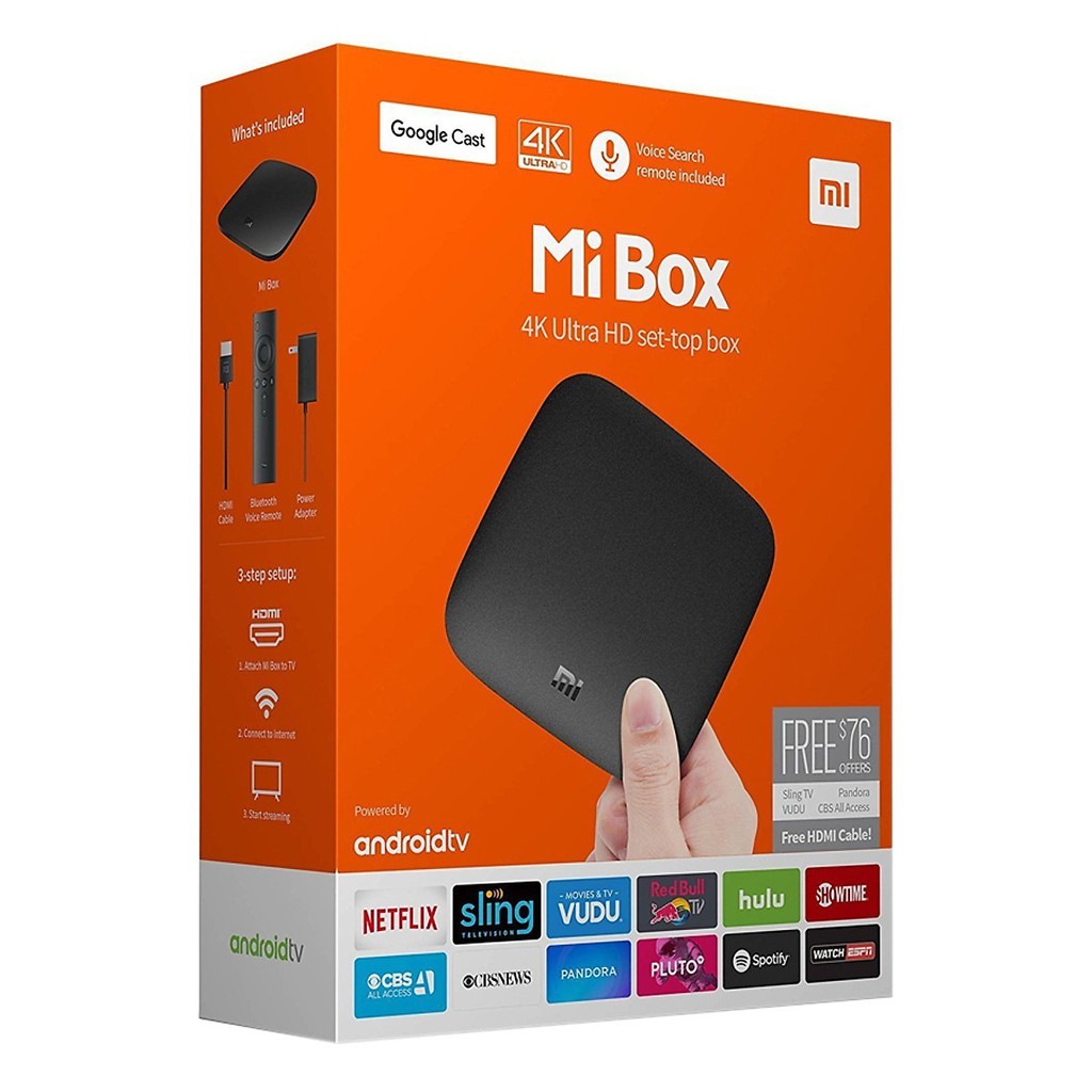 Tivi box Xiaomi Mibox S 4K Global Bản Quốc Tế Tiếng Việt tìm kiếm giọng nói - HÀNG CHÍNH HÃNG