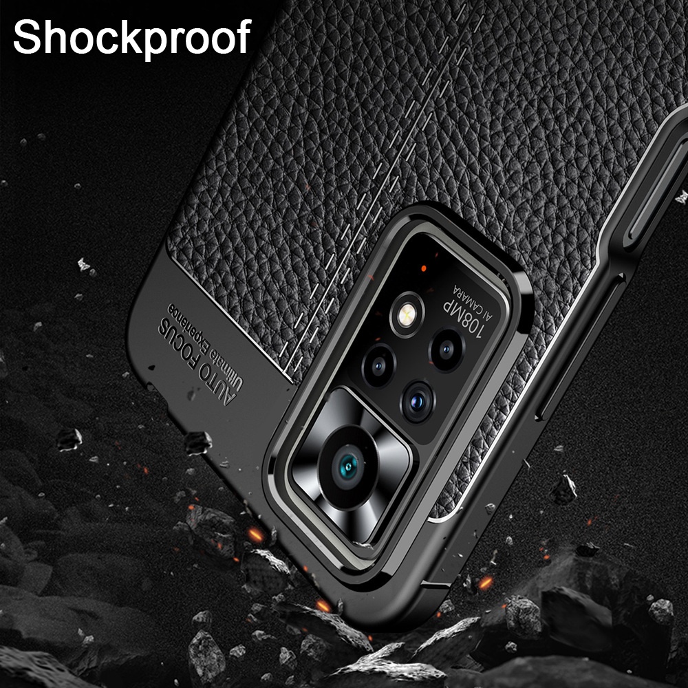 Ốp Điện Thoại Silicon Phối Da Chống Sốc Cho POCO X4 Pro 5G M4 Pro X4 5G Remi Note 11 Pro 5G 11S Global 11T