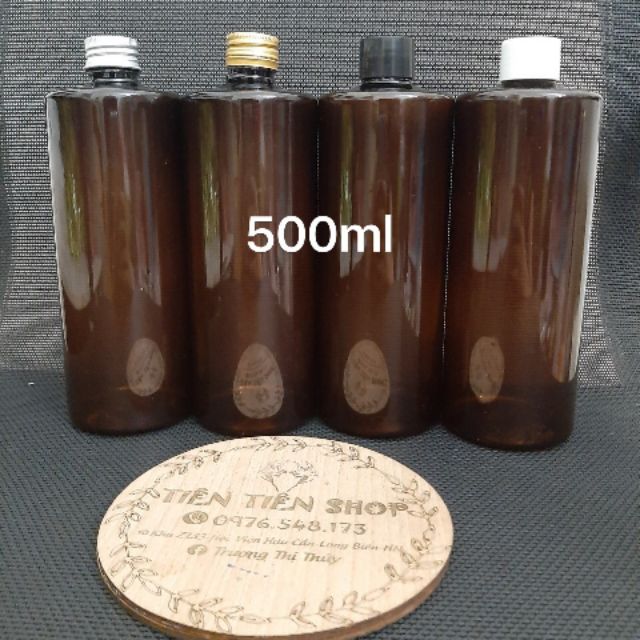 Chai nhựa nâu 500ml nắp vặn