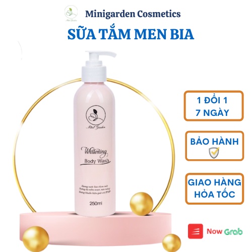 Sữa tắm men bia Mini Garden whitening body wash dưỡng trắng da hiệu quả PV986