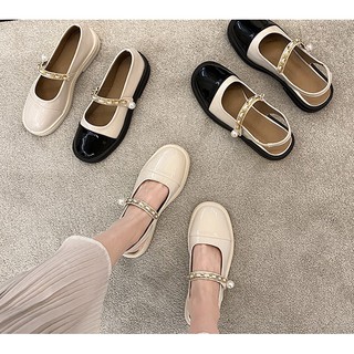 Giày Mary Jane quai ngang mũi tròn phong cách Vintage