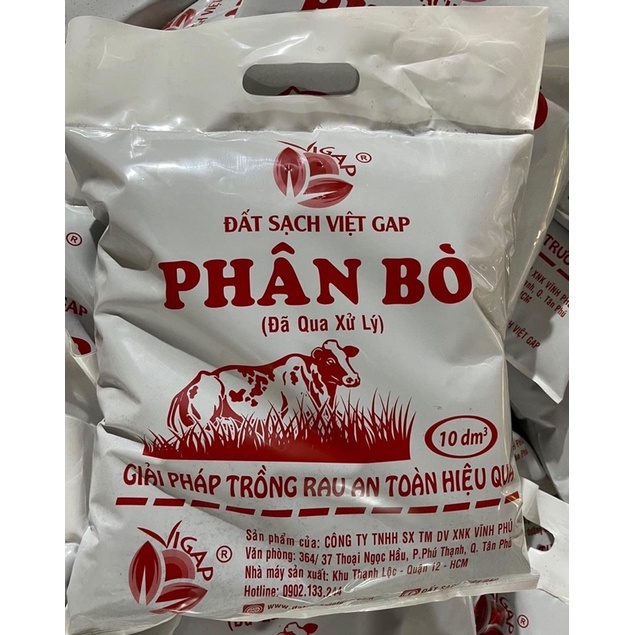 Phân Bò ĐÃ XỬ LÝ VIỆT GAP - Bao 10dm3