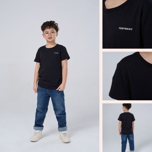 Áo thun trơn cho bé YODY basic phông tay ngắn, vải cotton co giãn, thoáng mát, mềm mịn TSK5117