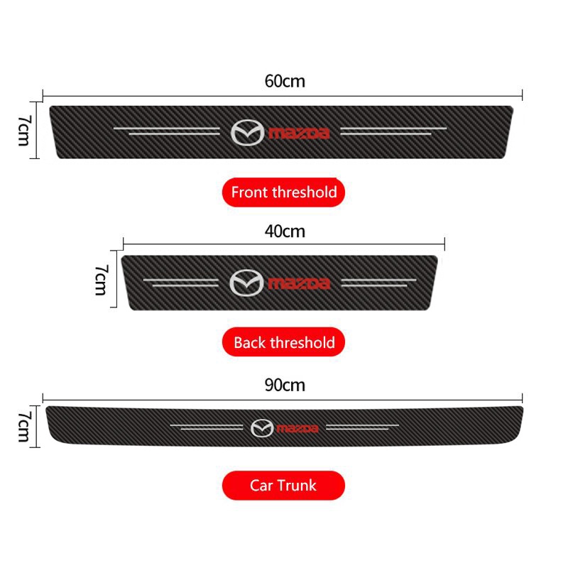 Set 9 Miếng Dán Trang Trí Cửa Xe Hơi Mazda 6 3 323 2 Axela Atenza CX7 CX5 CX9 CX30 RX8 RX7 MX3 MX5