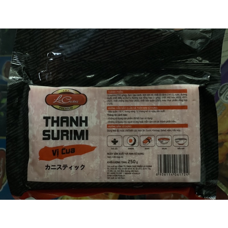 Thanh Cua SuRiMi 250g Lacusina | BigBuy360 - bigbuy360.vn