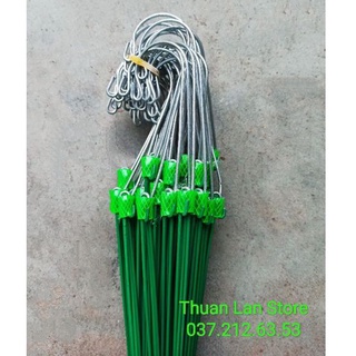 Móc Kẽm BỌC NHỰA XANH Treo Lan dài 70cm (Tính đầu móc 80cm)