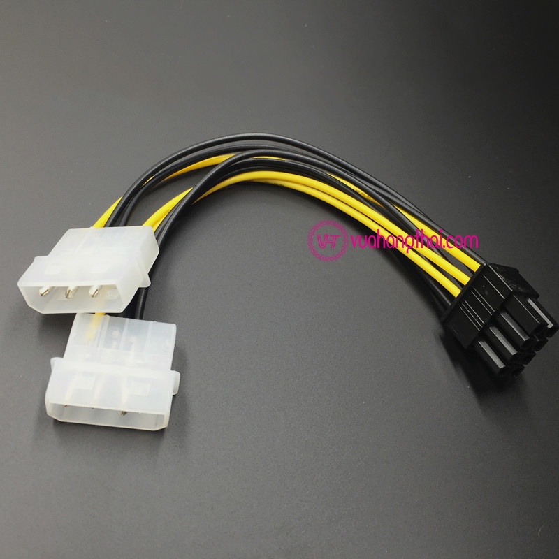 Cáp chuyển nguồn 2 đầu IDE 4 pin sang đầu 8 pin cho VGA đồ họa