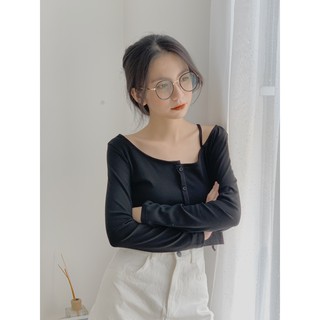 Áo thun cúc ngực lệch thân AP401 1994closet