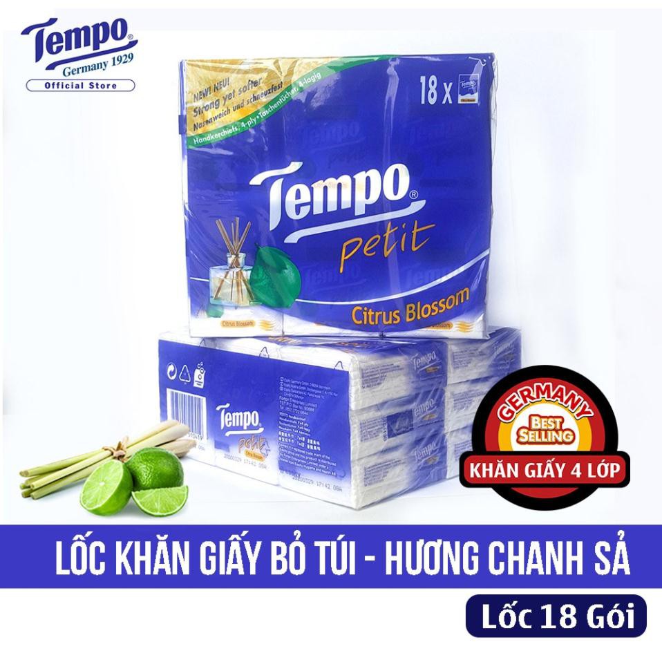 Lốc 18 Gói Khăn Giấy Bỏ Túi Hương Chanh Sả - 8 Tờ/Gói