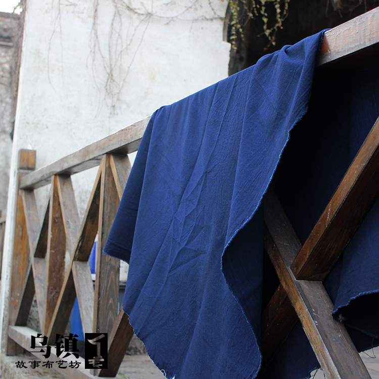 Khăn trải bàn nhuộm màu chàm bằng tay vải cotton, cây thêu, cây nhuộm tự làm, vải cũ, vải thô