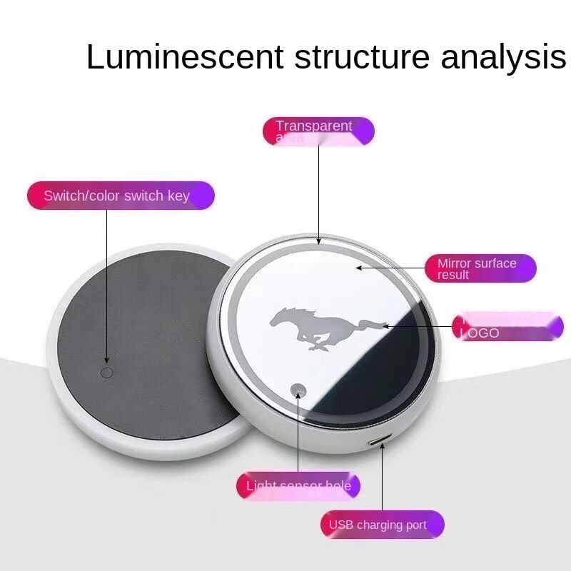 Tấm lót ly có đèn LED nhiều màu sắc chống trượt tiện dụng cho xe hơi