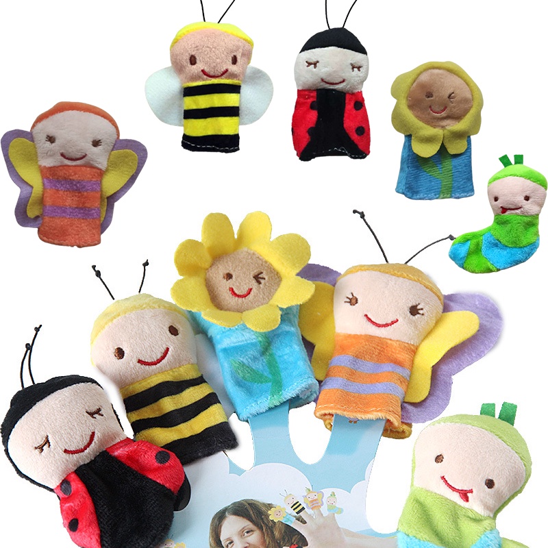 New 5Pcs/Set Animal Finger Puppets Plush Toy Set Story Time Props For Toddlers Baby