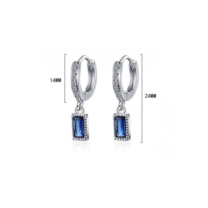 Bông tai thời trang nữ khuyên dài bạc Ý S925 - HT287