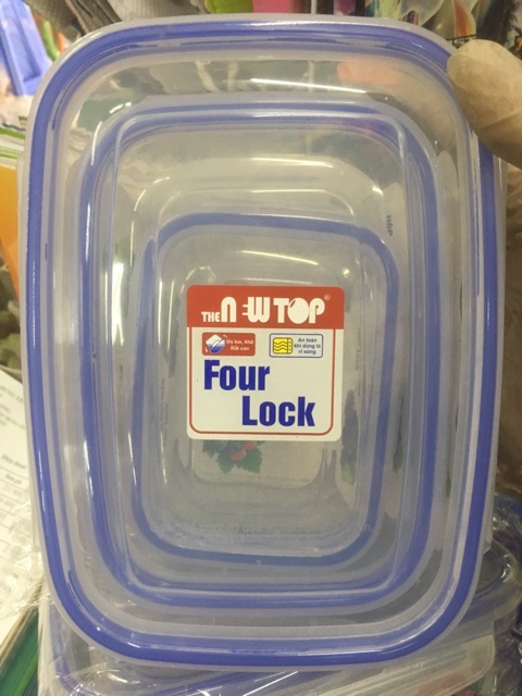 Hộp bảo quản thực phẩm Four Lock(bộ 3 hộp )