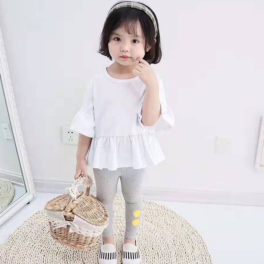 Áo Phông Trơn Màu Dáng Xòe Cho Bé Gái 8-30kg