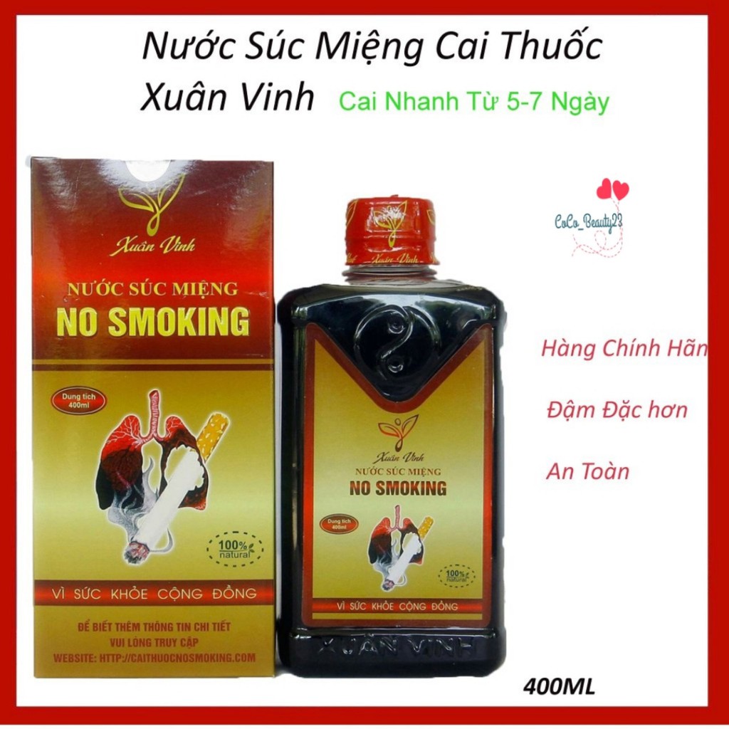 Nước Súc Miệng Cai Thuốc Lá No Smoking Xuân Vinh ❤ FREESHIP ❤ Hiệu Quả Sau 3-5 Ngày Sử Dụng ❤ Dung Tích 400ml