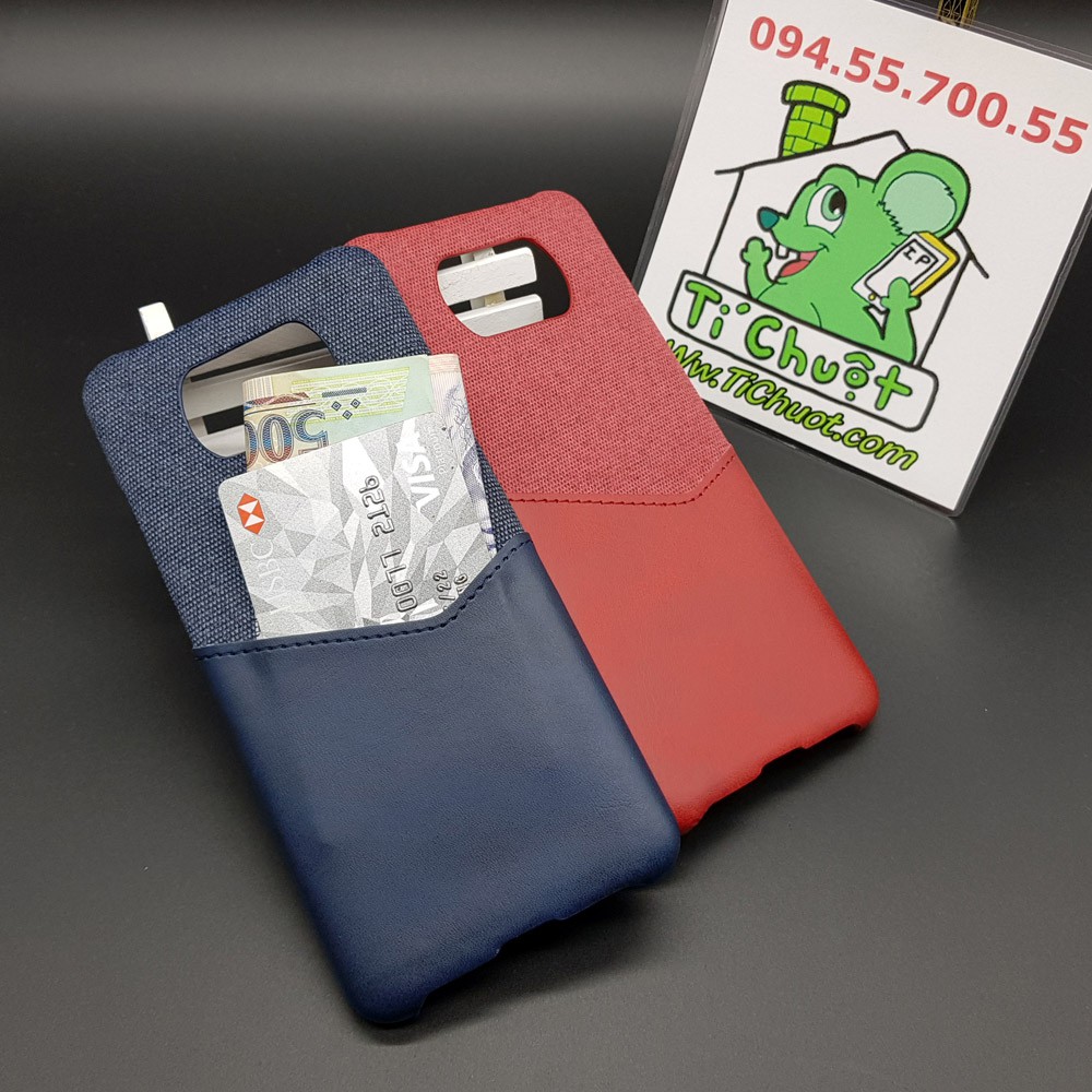 [Cao Cấp] Ốp Lưng Xiaomi Poco X3 NFC Vải Fabric Phối Da Nhét Tiền Thẻ ATM