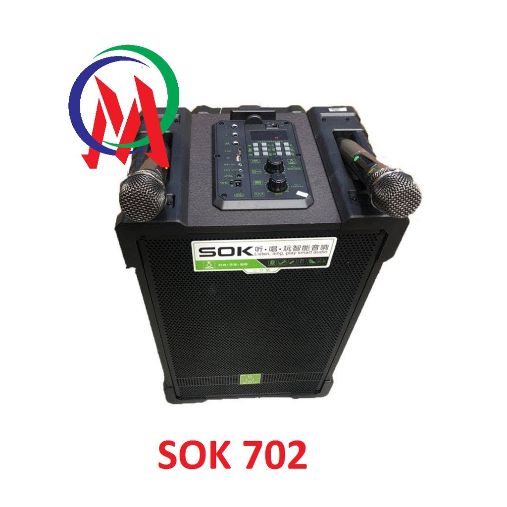 [LOA KÉO GỖ 3 TẤC + 2 MIC] LOA KÉO SOK NE 702