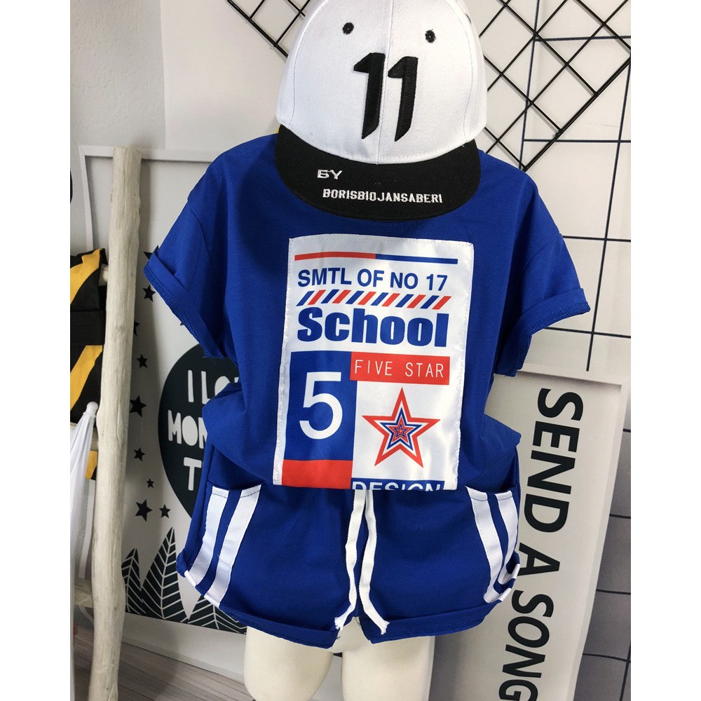 Quần Áo Trẻ Em, Sét Đồ Bé Trai, Bé Gái Phong Cách Thể Thao SCHOOL FIVE STAR , Chất Vải Cotton Mềm Mịn Thấm Hút Tốt, Chất