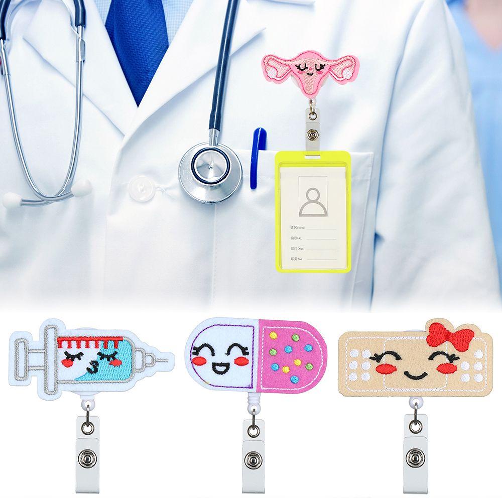 Kẹp Giữ Huy Hiệu / Huy Hiệu Hình Dạng Dễ Thương Kèm Giá Đỡ Cá Sấu Tiện Dụng Cho Y Tá