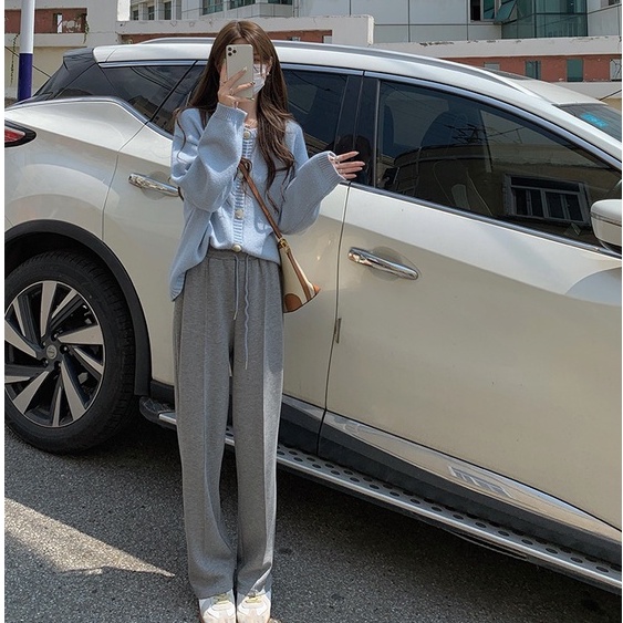 Quần thể thao ống đứng thời trang Hàn Quốc giản dị cho nữ