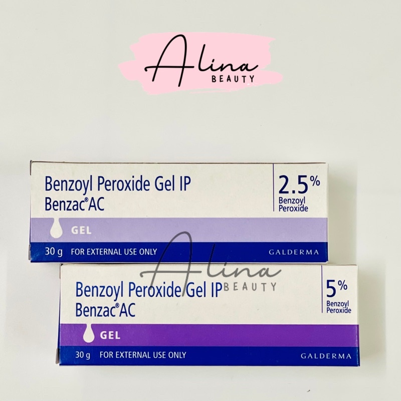 Benzac AC 2.5 - 5%  Ấn Độ Gel chấm mụn, 5 % và 2.5% benzoyl peroxide, giảm sạch mụn