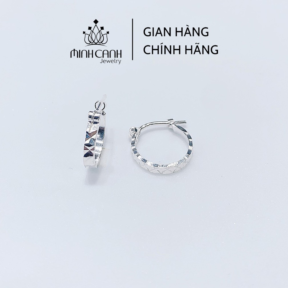 Khuyên Tai Bạc Tròn Chạm Khắc Xinh Xắn - Minh Canh Jewelry