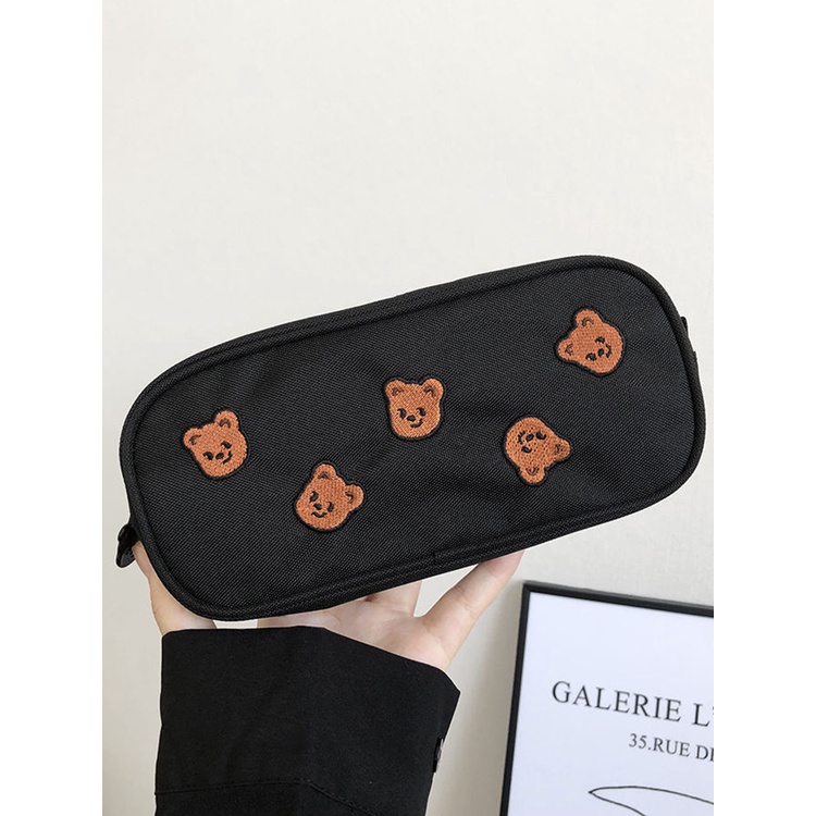 Túi Đựng Bút/ Mỹ Phẩm/ Đồ Dùng Học Sinh Bằng Vải Canvas Thêu Họa Tiết Độc Đáo Thời Trang