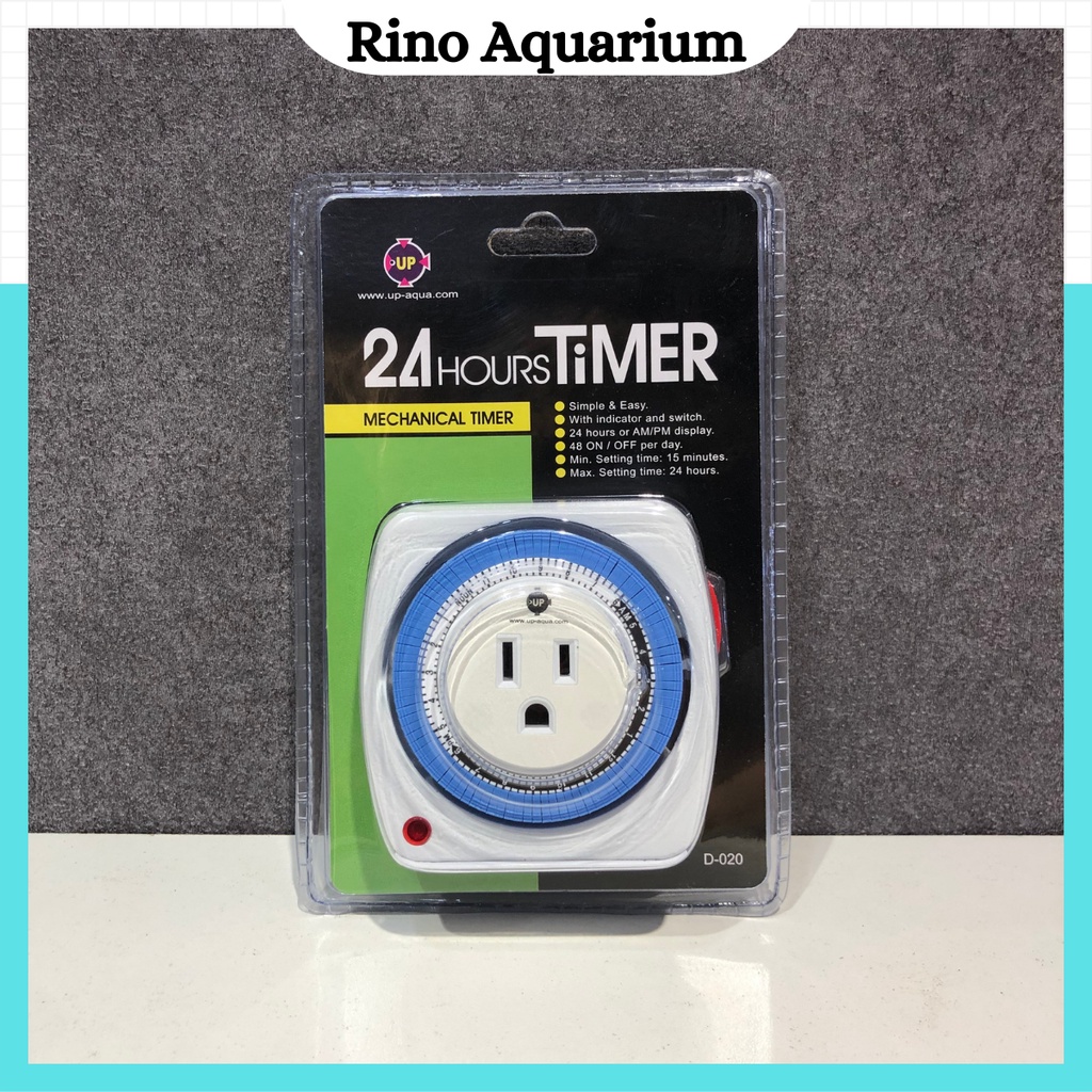 Timer Hẹn Giờ Cơ UpAqua D-020 | Timer Hẹn Giờ Thông Minh Điều Khiển Tắt Mở Thiết Bị Điện Cho Hồ Cá Cảnh, Hồ Thủy Sinh