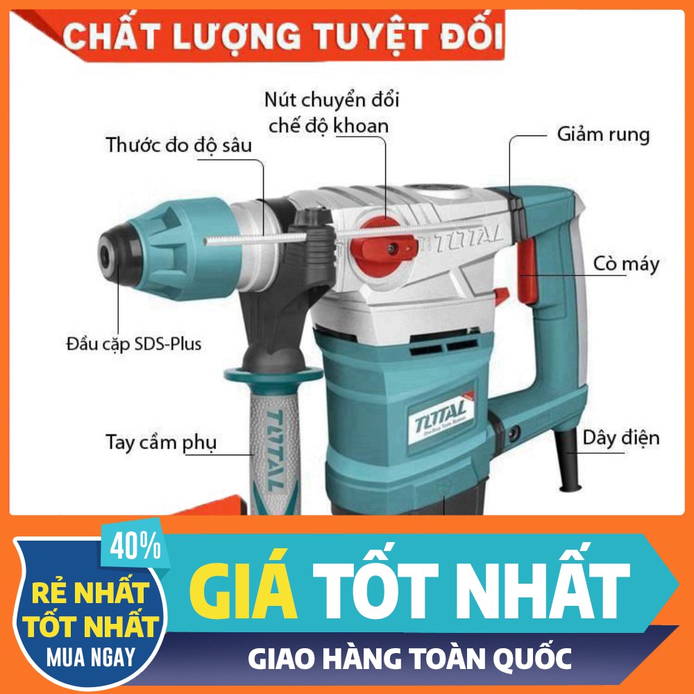 36mm Máy khoan đục bê tông 1800W TOTAL TH118366 [bảo hành chính hãng]