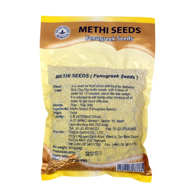 Hạt methi Ấn Độ loại 1 500g