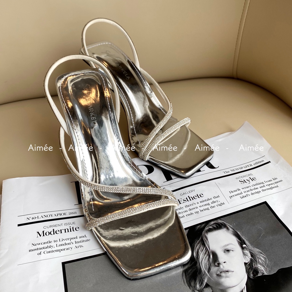 Sandal Guốc Dây Xoàn Mảnh Đế Nhọn 9 Phân Thiết Kế Sang Trọng Và Trendy Phù Hợp Đi Chơi Đi Tiệc