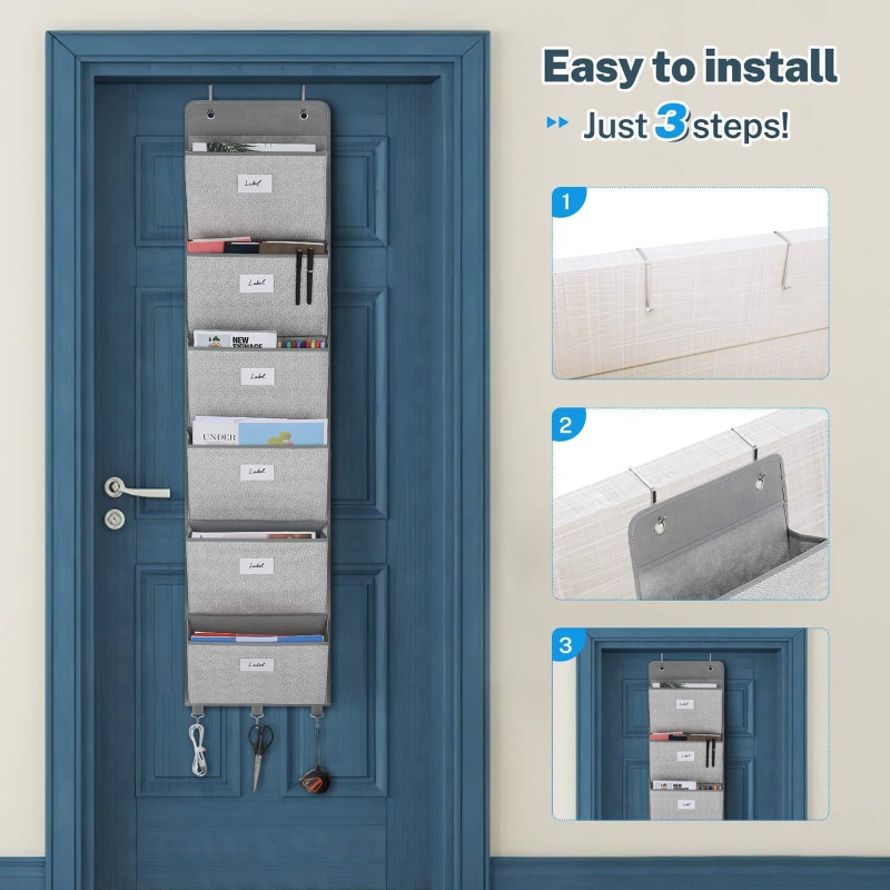 Khay Đựng Tài Liệu / Tạp Chí 6 Ngăn Gắn Tường Tiện Dụng