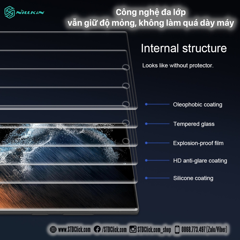 KÍNH CƯỜNG LỰC SAMSUNG GALAXY S22 ULTRA 5G NILLKIN 3D CP+MAX CHÍNH HÃNG